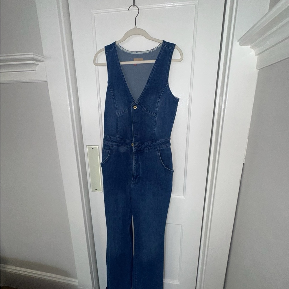 Anthropologie Women's Blue Denim Jumpsuit